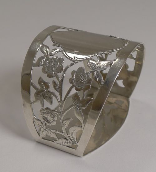 Pretty Antique English Sterling Silver Napkin Ring by Mappin Brothers - 1905