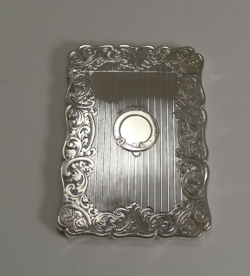 Antique English Sterling Silver Card Case - 1857
