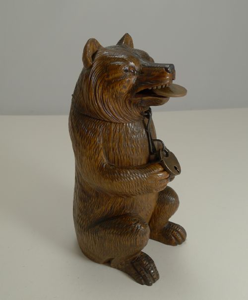 Antique Black Forest Bear Novelty Money Box or Bank C.1890