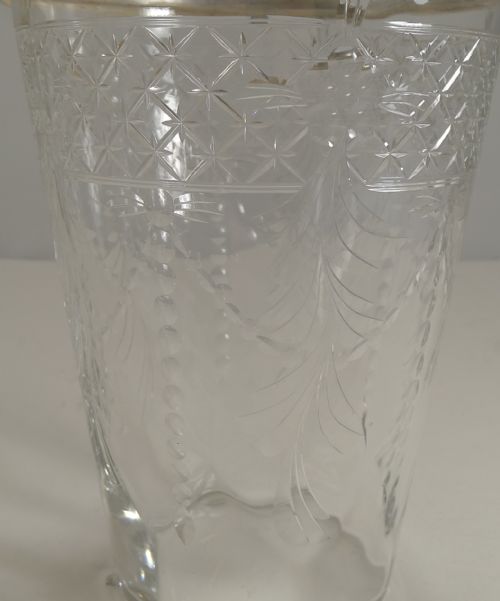 ANTIQUE ENGLISH GLASS AND SILVER PLATE ICE BUCKET - ADDITIONAL PHOTO 2
