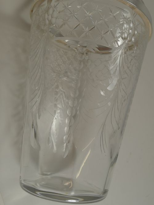 ANTIQUE ENGLISH GLASS AND SILVER PLATE ICE BUCKET - ADDITIONAL PHOTO 3