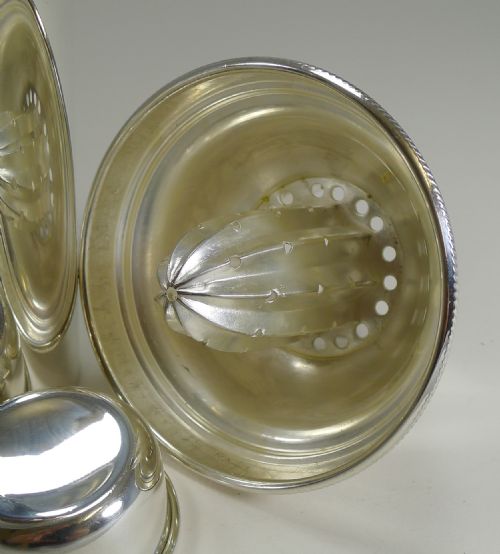 fig 1. English Art Deco Silver Plate Cocktail Shaker With Lemon Squeezer c.1930
