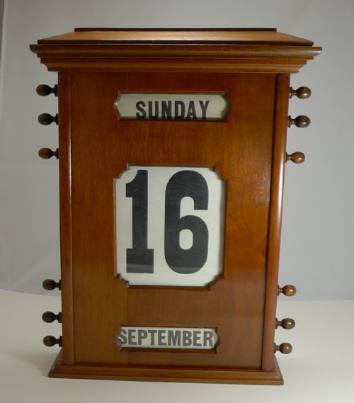 Oversized (20" Tall) Antique English Perpetual Desk Calendar C.1900