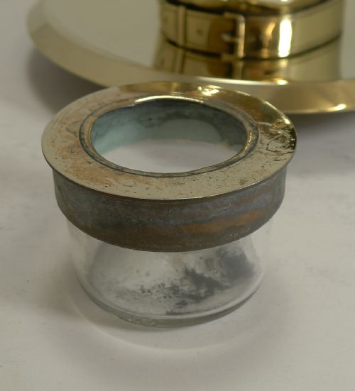 GRAND ENGLISH BULLDOG NOVELTY INKWELL WITH GLASS EYES C1880 - ADDITIONAL PHOTO 5