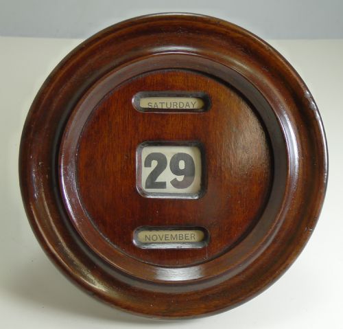 Antique Mahogany Wall-hanging Perpetual Calendar C.1900