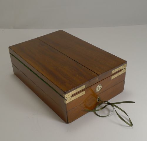 fig 1. Antique English Brass Bound Mahogany Artist's Box & Portable Easel c.1890 by C. Roberson & Co Ltd
