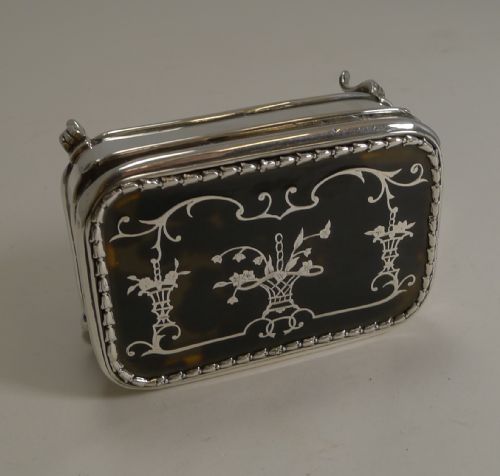 fig 1. Fine Antique Silver and Tortoiseshell Jewellery Box by William Comyns