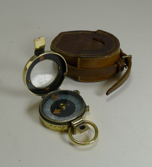 fig 1. WW1 1915 British Army Officer's Compass - Verner's Patent MK VII by Cary, London