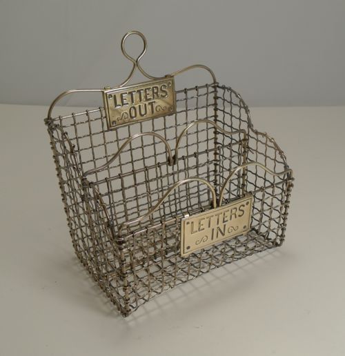 Victorian English Brass Mesh Letters Box or Caddy C.1880