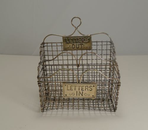 fig 1. Victorian English Brass Mesh Letters Box or Caddy c.1880