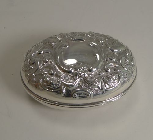 Antique English Sterling Silver Travel Soap Box by William Comyns