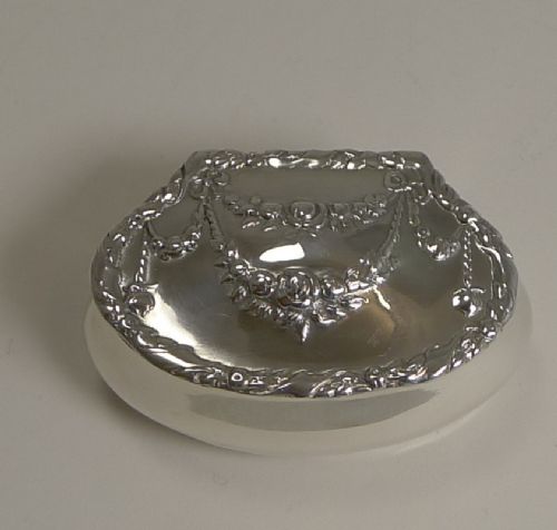 Antique English Sterling Silver Pill Box - 1898