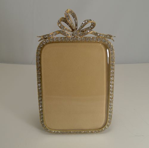 fig 1. Glamorous Antique French Gilded Bronze and Paste Stone Photograph Frame c.1890