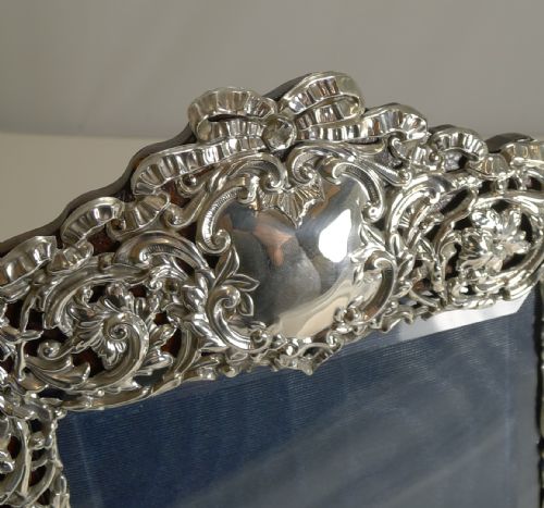 fig 1. Large Antique English Sterling Silver Photograph Frame by Henry Matthews