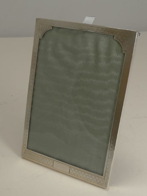 fig 1. Sterling Silver Photograph Frame - Engine Turned Decoration - 1927