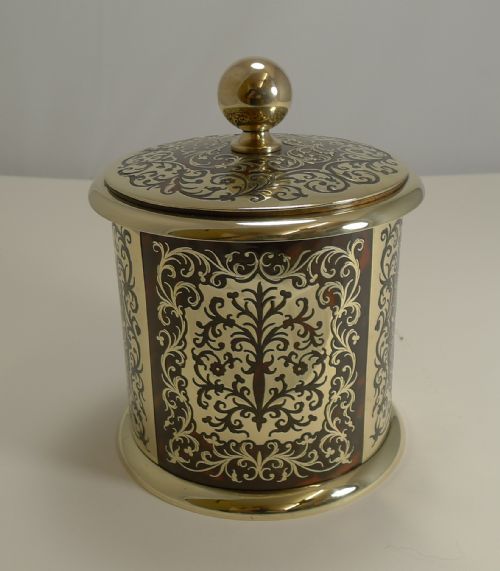 Rare Antique English Boulle Tobacco Box C.1880