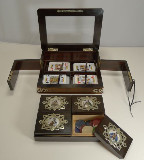 Magnificent Antique Games / Playing Card Box C.1880