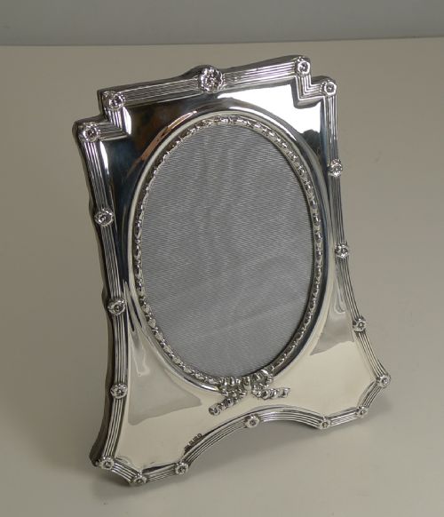 Elegant Antique English Sterling Silver Photograph Frame by Mappin and Webb - 1908