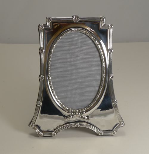 fig 1. Elegant Antique English Sterling Silver Photograph Frame by Mappin and Webb - 1908