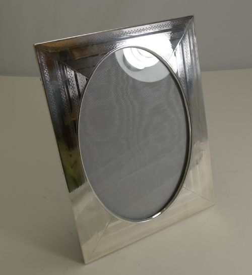 Large Antique English Sterling Silver Photograph Frame - 1916