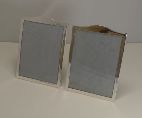 Elegant Pair Antique English Sterling Silver Photograph Frames - 1919