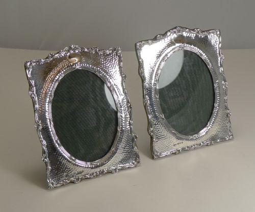 fig 1. Pair Antique English Sterling Silver Photograph Frames by Henry Matthews
