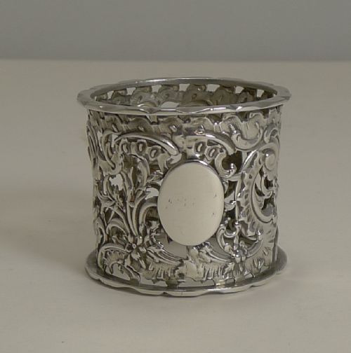 Heavy Antique English Sterling Silver Napkin Ring - 1895