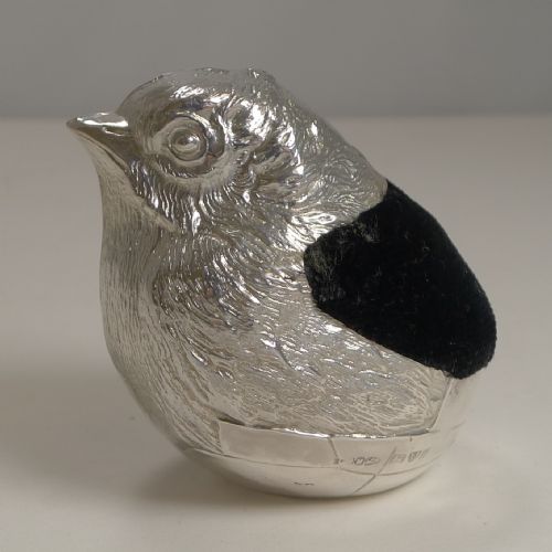 Large Antique English Sterling Silver Novelty Pin Cushion by Sampson Mordan & Co.