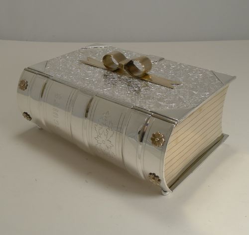 Rare Antique English Novelty "Biscuits" Box by Deykin & Sons in Silver Plate - Reg. 1878