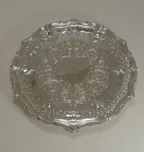 Exceptional Antique Pierced / Reticulated Elkington Plated Salver / Tray - 1858