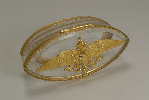 FRENCH CUT CRYSTAL AND ORMOLU BOX GILDED EAGLE C1900 - ADDITIONAL PHOTO 2