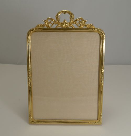 Large Antique French Gilded Bronze Photograph Frame C.1900