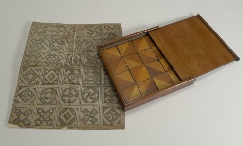 Early Antique English Wooden / Treen Puzzle Box Dated 1837