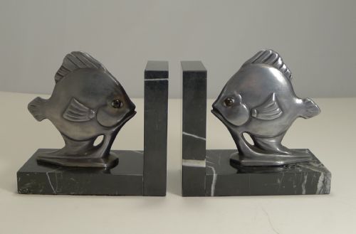 Pair Art Deco Fish Bookends C.1930