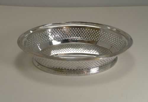 Antique English Silver Plated Bread Basket by Atkin Brothers - Reg. 1873