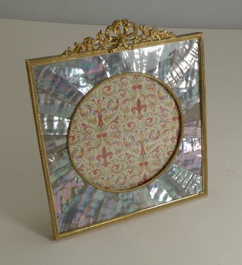 Exquisite French Gilded Bronze and Mother of Pearl Photograph Frame C.1890