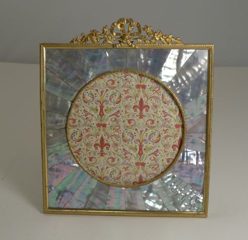 fig 1. Exquisite French Gilded Bronze and Mother of Pearl Photograph Frame c.1890