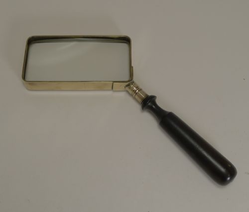fig 1. Unusual Antique English Brass and Ebony Magnifying Glass c.1900