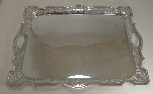 Elegant and Smart Large English Serving Tray by Martin Hall & Co. C.1900