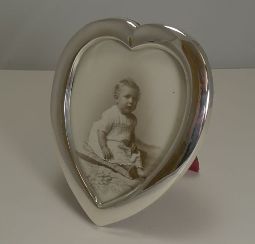 fig 1. Antique English Heart Shaped Sterling Silver Photograph Frame - 1901