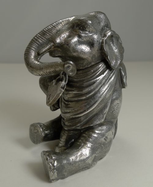 Antique English Novelty Money Box / Bank - Elephant C.1900