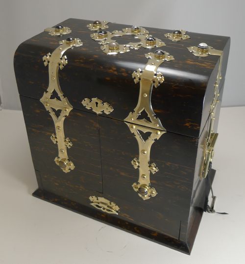 FINE ANTIQUE ENGLISH COROMANDEL DECANTER DRINKS BOX C1880 - ADDITIONAL PHOTO 1