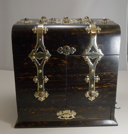 FINE ANTIQUE ENGLISH COROMANDEL DECANTER DRINKS BOX C1880 - ADDITIONAL PHOTO 2