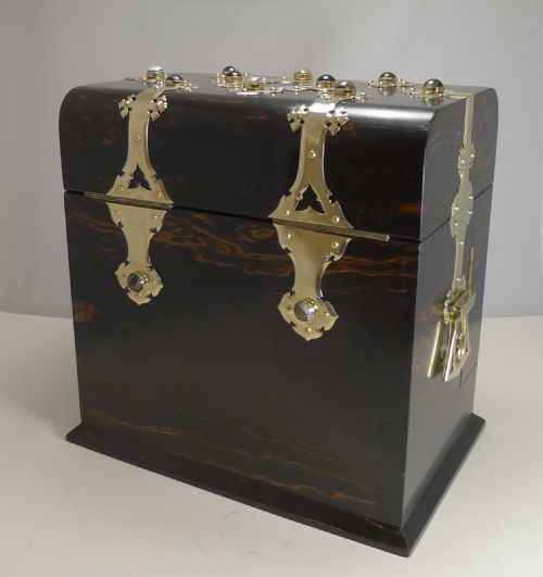 FINE ANTIQUE ENGLISH COROMANDEL DECANTER DRINKS BOX C1880 - ADDITIONAL PHOTO 3