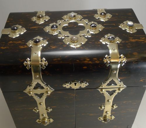 FINE ANTIQUE ENGLISH COROMANDEL DECANTER DRINKS BOX C1880 - ADDITIONAL PHOTO 5