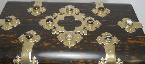 FINE ANTIQUE ENGLISH COROMANDEL DECANTER DRINKS BOX C1880 - ADDITIONAL PHOTO 11