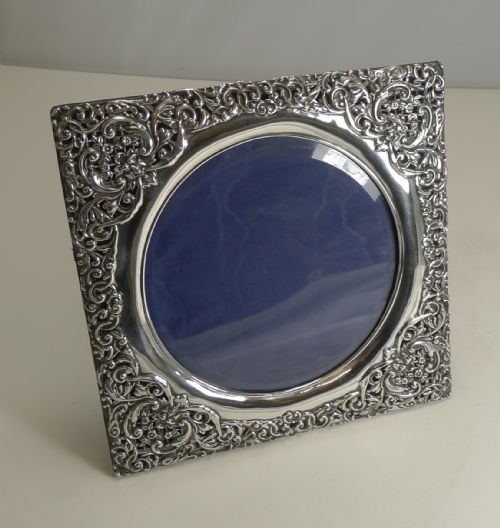 Magnificent Large Antique English Sterling Silver Picture Frame - 1905
