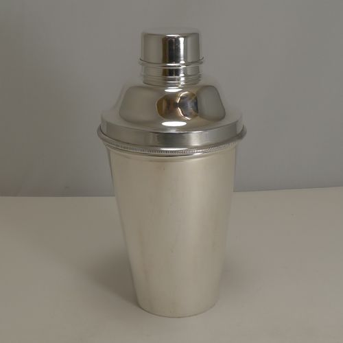 fig 1. Large Vintage Silver Plated Cocktail Shaker With Integral Lemon Squeezer - Farquharson