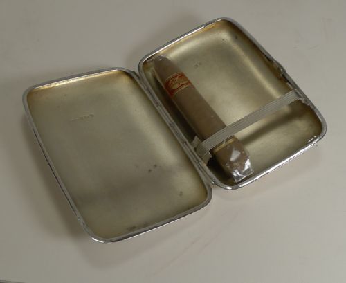 fig 1. Antique English Sterling Silver Cigar Case - Birmingham 1909