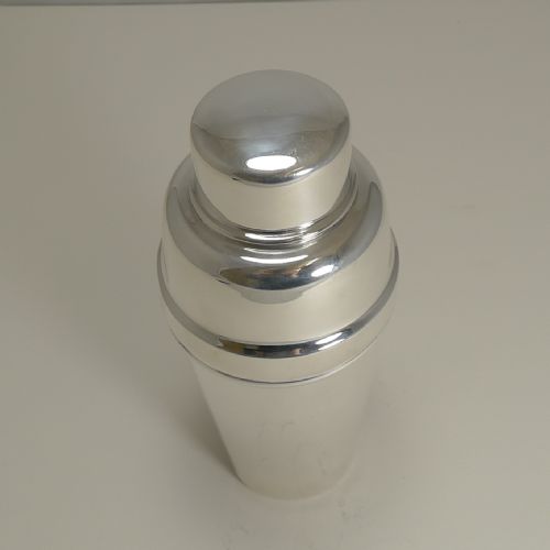 fig 1. Vintage English Silver Plated Cocktail Shaker With Lemon Squeezer c.1930